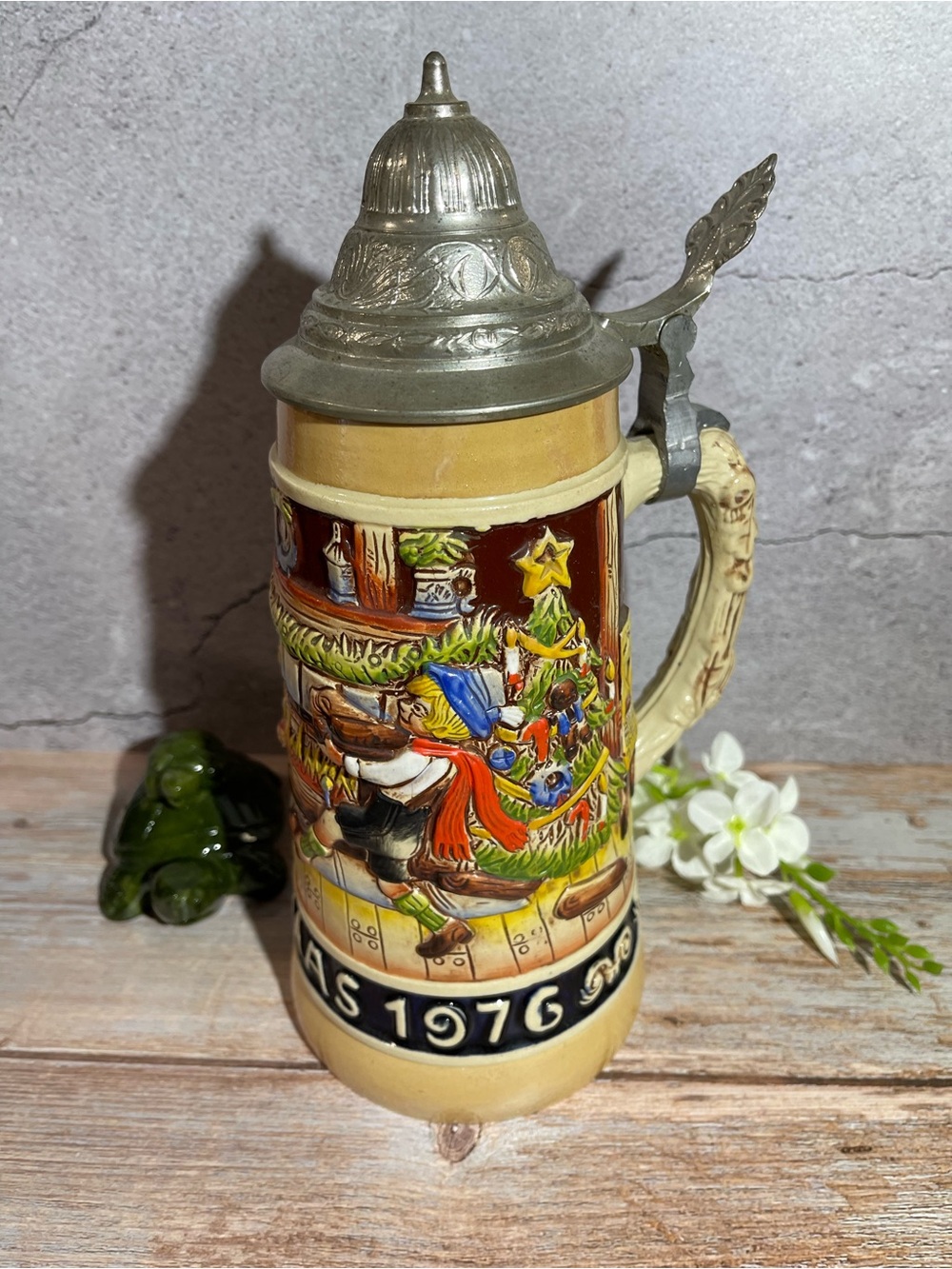 Christmas Beer Stein Rustic Scmid Limited 1976
